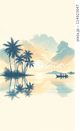 ヤシの木があるビーチ ヤシの木があるビーチ 114923047