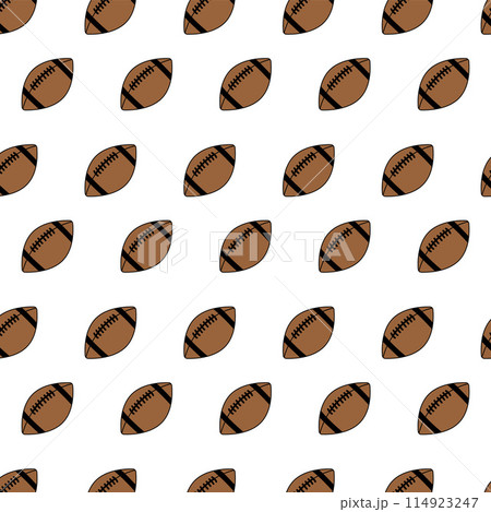 Repeated Rugby Ball Pattern. Seamless Rugby...のイラスト素材 [114923247] - PIXTA