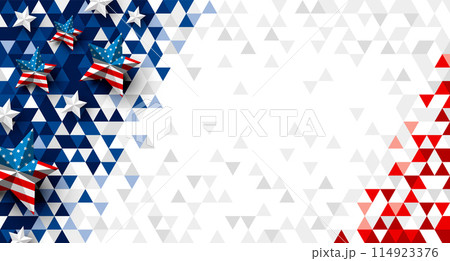 4th of july USA independence day banner design of stars on triangle background with copy space vector illustration 4th of july USA independence day banner design of stars on triangle background with copy space vector illustration 114923376