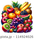様々なフルーツの集合イラスト 114924026