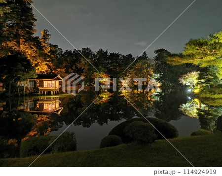 金沢 兼六園 紅葉夜景ライトアップ 114924919