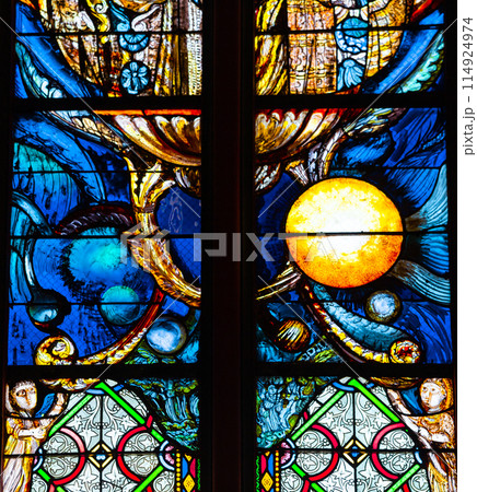Cathedral of the holy cross, Orleans, France, stained glasses 114924974