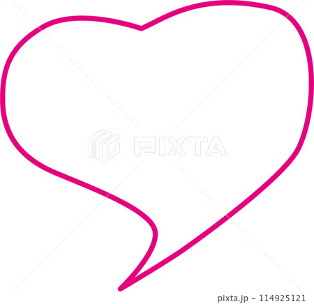 シンプルなピンク色のハート吹き出し 114925121