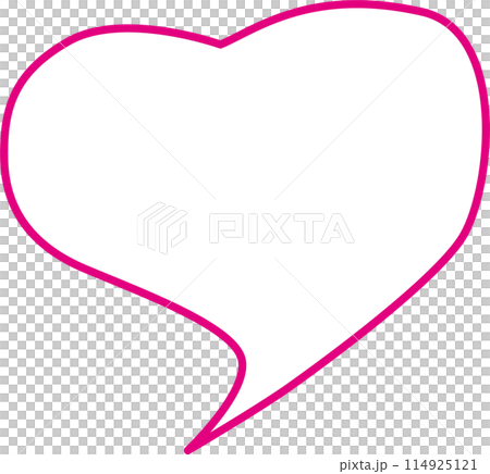 シンプルなピンク色のハート吹き出し 114925121