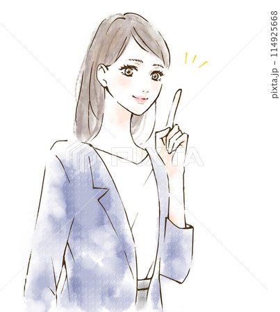 定額減税を説明する女性のイラスト ポイント解説 定額減税を説明する女性のイラスト ポイント解説 114925668
