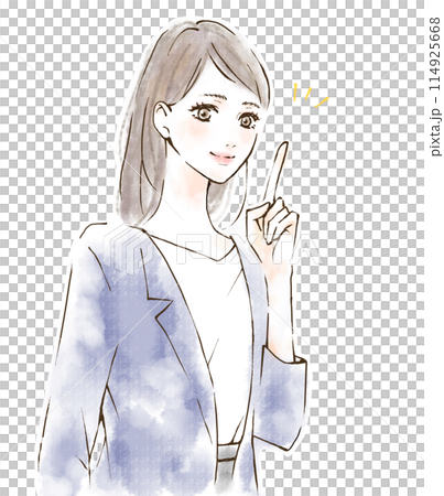 定額減税を説明する女性のイラスト ポイント解説 定額減税を説明する女性のイラスト ポイント解説 114925668