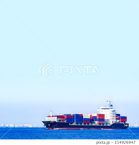 国際物流 を担う コンテナ船　【 シーレーン の イメージ 】 114926947