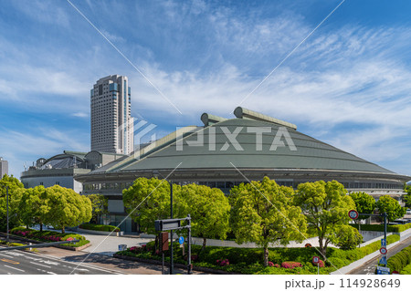 新緑が美しい初夏の広島グリーンアリーナ 新緑が美しい初夏の広島グリーンアリーナ 114928649