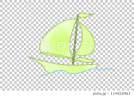 夏の海のヨット 114928961