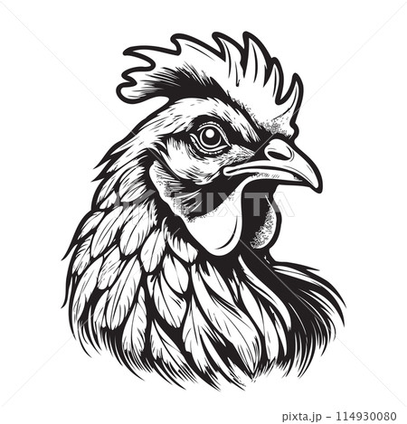 Vector of chicken head design on white background. Farm animals. Easy editable layered vector illustration. 114930080