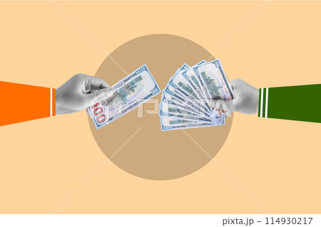 Human hand holding dollar bills Human hand holding dollar bills 114930217