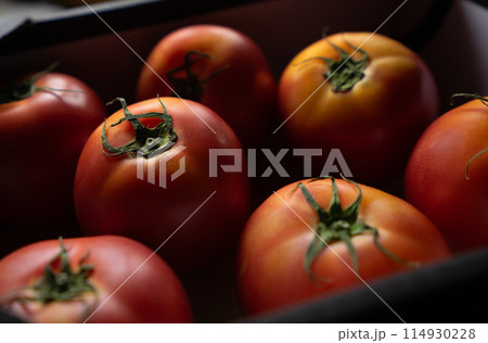 夏の野菜　箱に入っているとまと完熟トマト 114930228