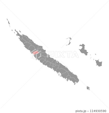 Kone commune map, administrative division of New Caledonia. Vector illustration. 114930590