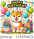 柴犬バースデーカード　Shiba inu birthday card 114930624