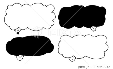 髪の毛がフレームな人たちのイラスト 114930932