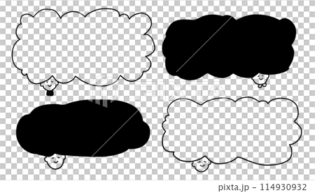 髪の毛がフレームな人たちのイラスト 114930932