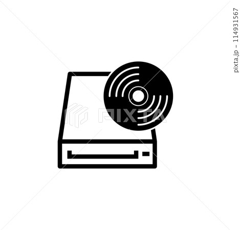 Computer Hardware, Portable Optical Drive Flat Vector Icon 114931567
