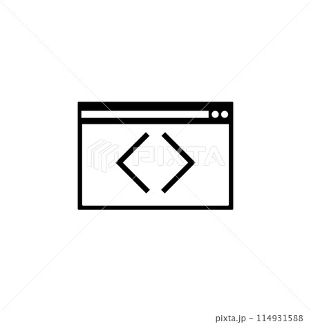 Web Programming, Application Editing Digital Code Flat Vector Icon 114931588