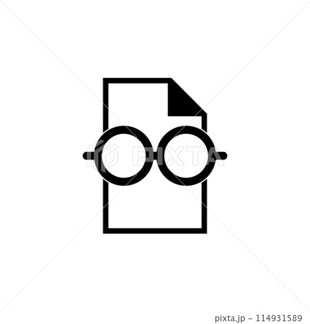 Document with Glasses, Checking Grammar Spelling Error Flat Vector Icon Document with Glasses, Checking Grammar Spelling Error Flat Vector Icon 114931589