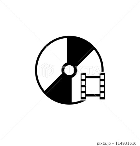 Disc Film, Video CD DVD Flat Vector Icon Disc Film, Video CD DVD Flat Vector Icon 114931610
