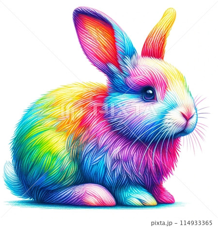 カラフルなウサギのイラスト素材 [114933365] - PIXTA