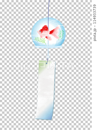 金魚の柄の風鈴素材 114933739