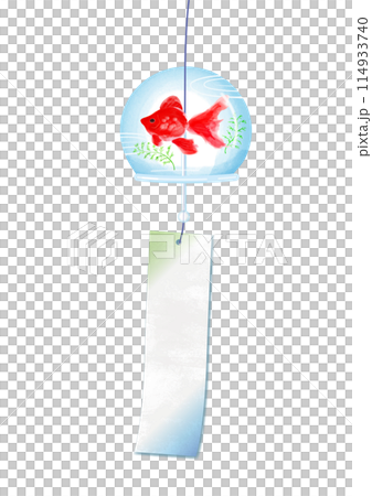 金魚の柄の風鈴素材 114933740