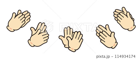 拍手のハンドサイン。手を叩くピクトグラム。スタンディングオーべション。 114934174
