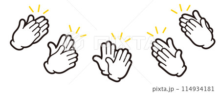 拍手のハンドサイン。手を叩くピクトグラム。スタンディングオーべション。 114934181