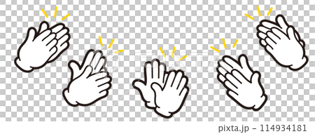 拍手のハンドサイン。手を叩くピクトグラム。スタンディングオーべション。 114934181