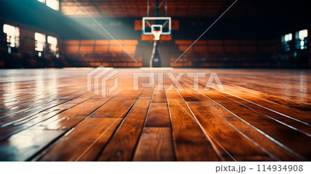 Basketball arena, old college gym - AI generated image 114934908