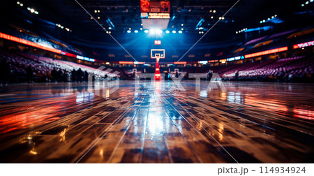 Basketball arena, large sports stadium - AI generated image 114934924