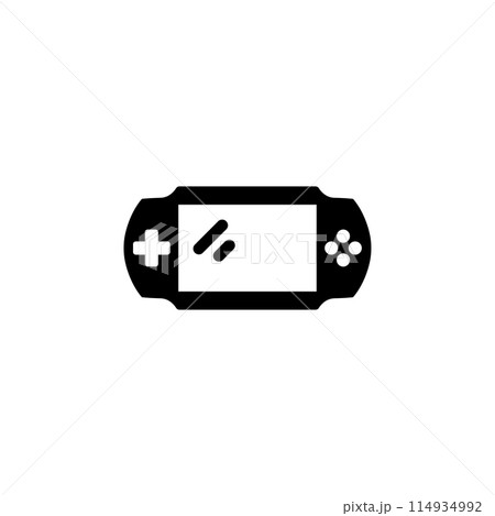 Portable Video Game Console Solid Flat Vector Icon Isolated on White Background 114934992