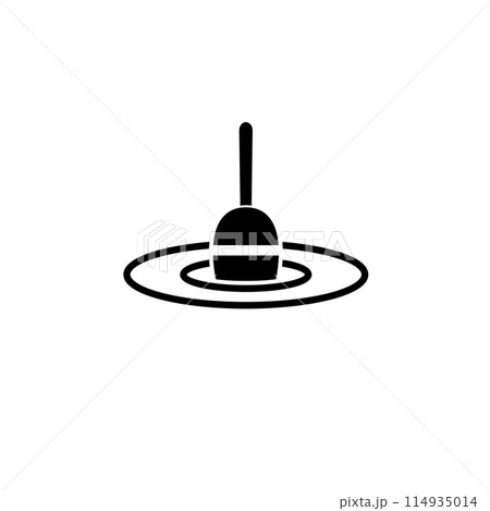 Fishing Tackle, Float Bobber Solid Flat Vector Icon Isolated on White Background 114935014