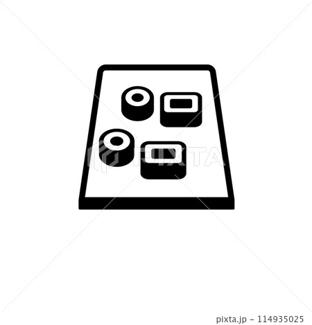 Sushi Roll, Sashimi Maki Solid Flat Vector Icon Isolated on White Background 114935025