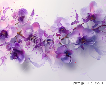orchid flowers on a white background 114935501