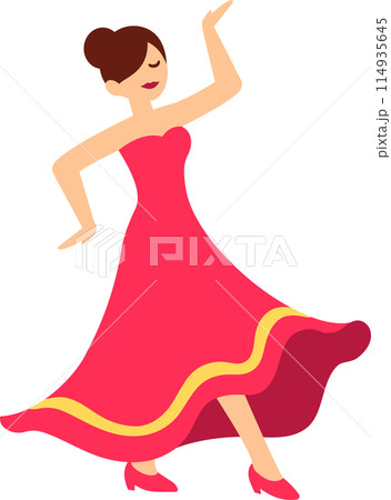 Woman dancing flamenco 114935645