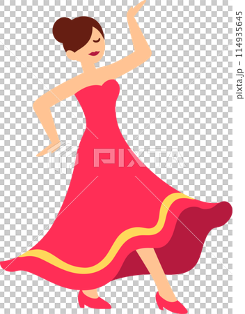 Woman dancing flamenco 114935645