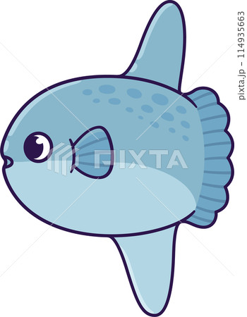 Cute cartoon sunfish drawing Cute cartoon sunfish drawing 114935663