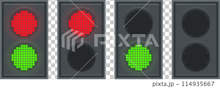 Red and green LED traffic light set 114935667