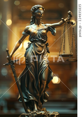 lady justice classic over blurred background lady justice classic over blurred background 114935835