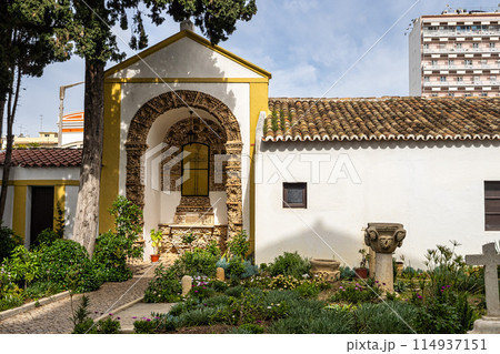 Portuguese chapel Capela Dos Ossos, Bones chapel next to Igreja do Carmo in Faro at Algarve in Portugal Portuguese chapel Capela Dos Ossos, Bones chapel next to Igreja do Carmo in Faro at Algarve in Portugal 114937151