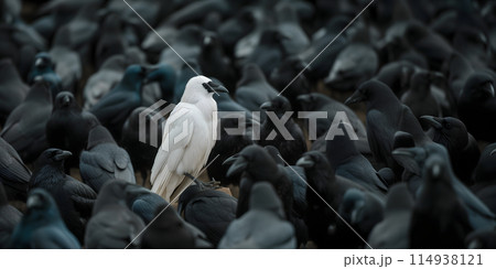 A white crow among many black crows A white crow among many black crows 114938121