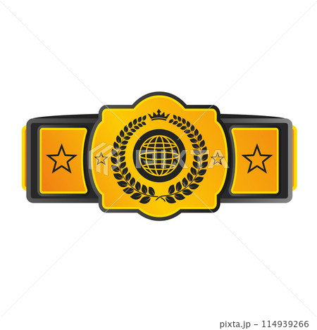Pattern belt world champion martial arts isolated 114939266