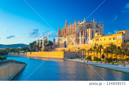 The Cathedral of Santa Maria of Palma and Parc del Mar near, Majorca, Spain The Cathedral of Santa Maria of Palma and Parc del Mar near, Majorca, Spain 114939571