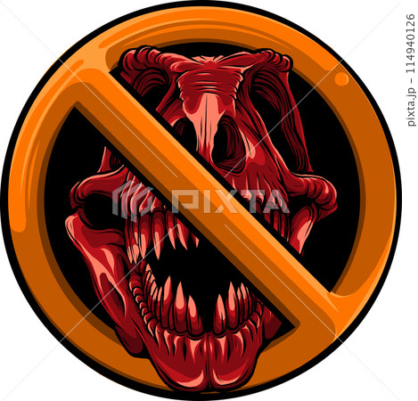 skull of dinosaur tyrannosaurus rex. vector illustration design skull of dinosaur tyrannosaurus rex. vector illustration design 114940126