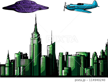 Vector illustration of old fighter plane design 114940240