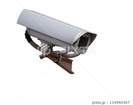 Surveillance camera isolated on a white background 114940367