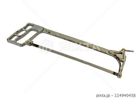 hacksaw manaul or Hand hacksaw isolated on white background 114940438