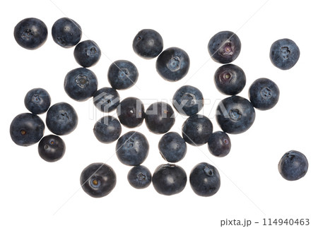 Blueberries lie in a stack on an isolated background 114940463